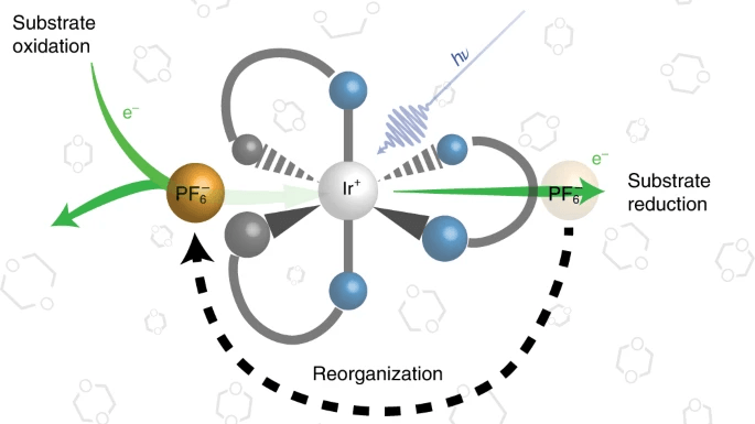 A figure showing molecular ion-pair reorganization